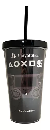 Copo com Canudo Playstation Original
