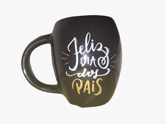 Caneca Bulging 570ML Preto - Feliz Dia Dos Pais