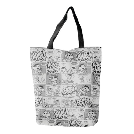 Bolsa Sacola Quadrinhos Preto Branco -Turma da Monica