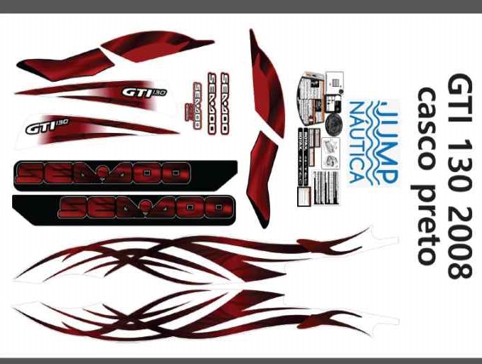 ADESIVO JET SEA DOO GTI 130 2008 KIT