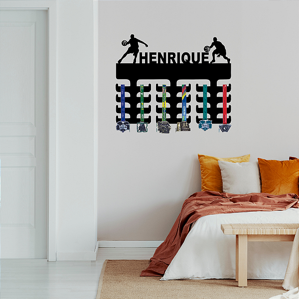 Porta Medalhas Basquete Masculino com nome