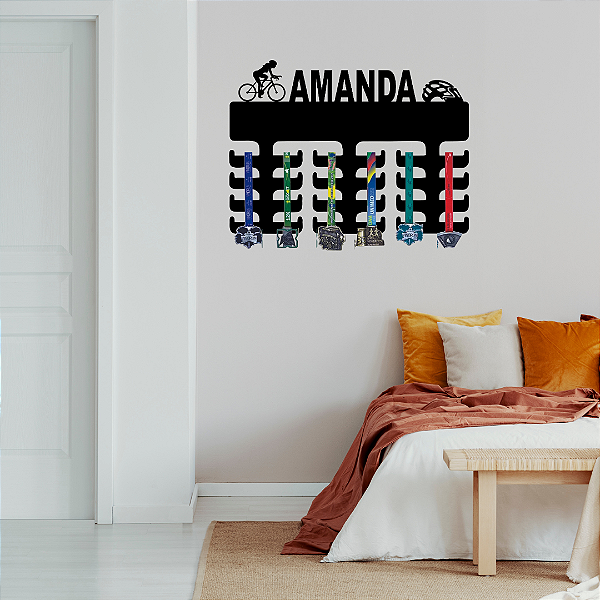 Porta Medalhas Ciclismo Feminino com nome