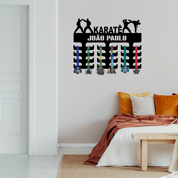 Porta Medalhas Karatê com Nome