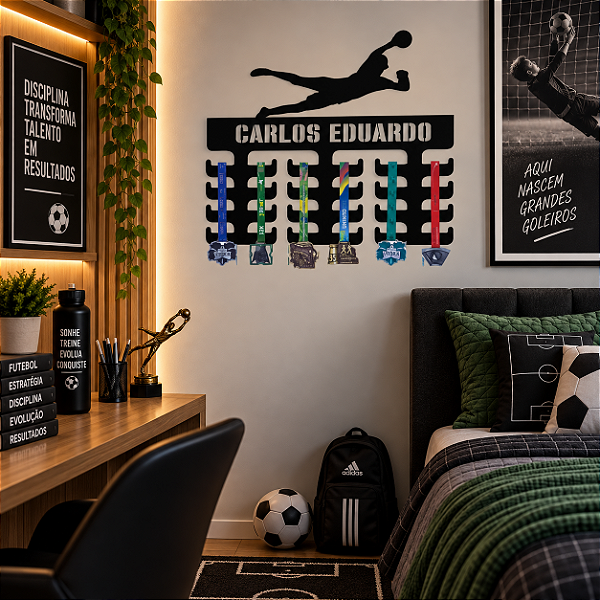 Porta Medalhas Goleiro 2 com Nome