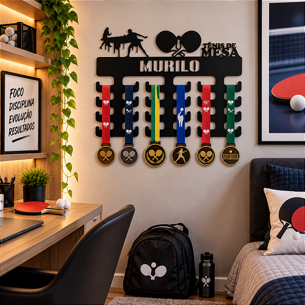 Porta Medalhas Tênis de Mesa com Nome