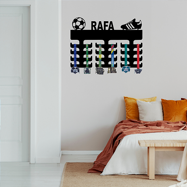 Porta Medalhas Bola e Chuteira com Nome
