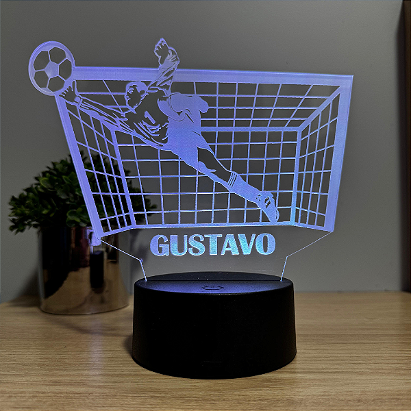 Luminária LED em Acrílico Goleiro com Nome e Número