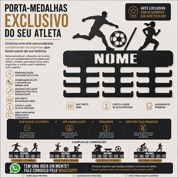 Porta Medalhas Personalizado