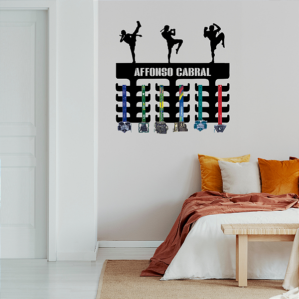 Porta Medalhas Muay Thai com Nome