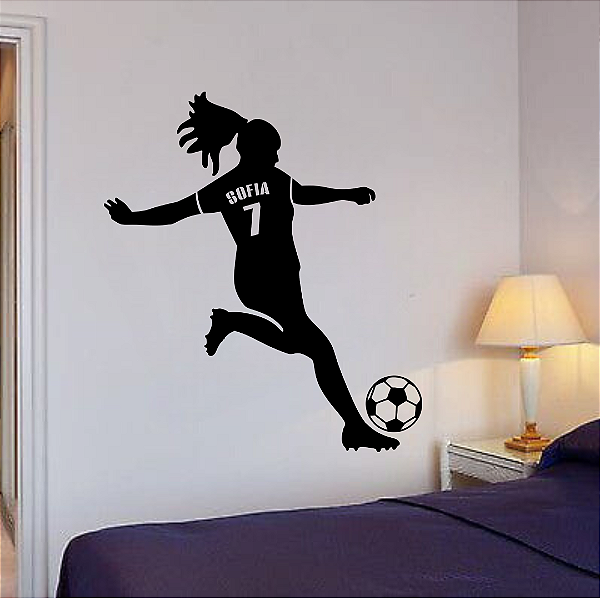 Jogadora Menina Futebol Nome e Número