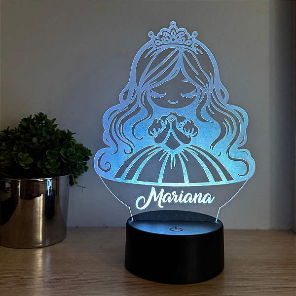 Luminária LED em Acrílico Princesa com Nome