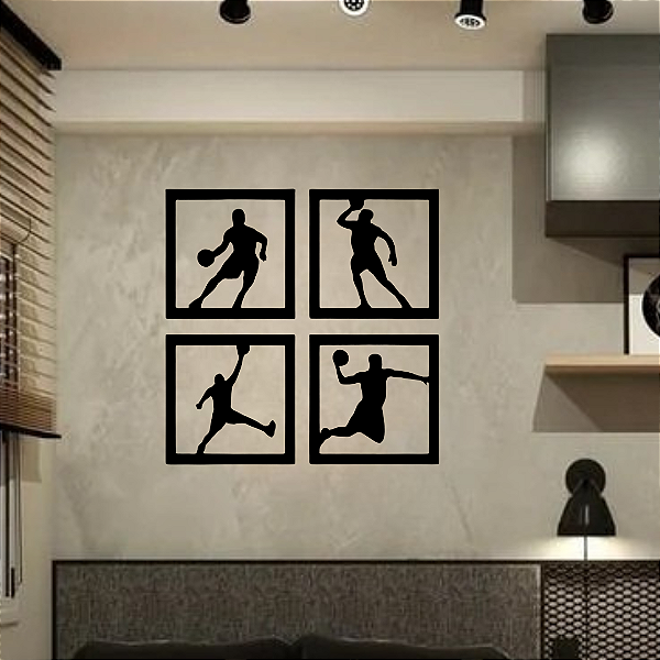Kit 4 Quadros Basquete Masculino