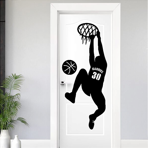 Jogador Basquete Enterrada Personalizada Nome e Número