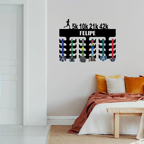 Porta Medalhas Corrida 5K10K21K42K Masculino com Nome
