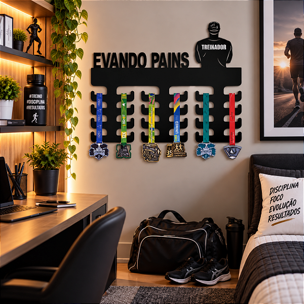 Porta Medalhas Treinador com Nome