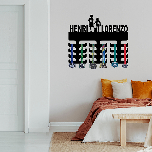 Porta Medalhas Irmãos com Nome e Número