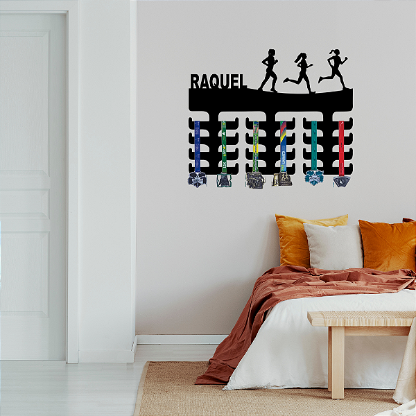 Porta Medalhas Corrida 3 Feminino com Nome