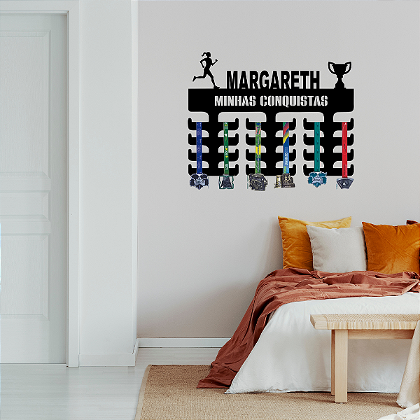 Porta Medalhas Corrida Troféu Feminino com Nome