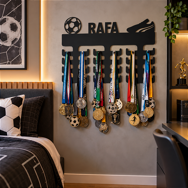 Porta Medalhas Futsal e Bola com Nome