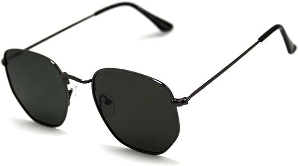 Óculos De Sol Hexagonal Unissex Com Proteção Uv-400 Acompanha Estojo Ho-22