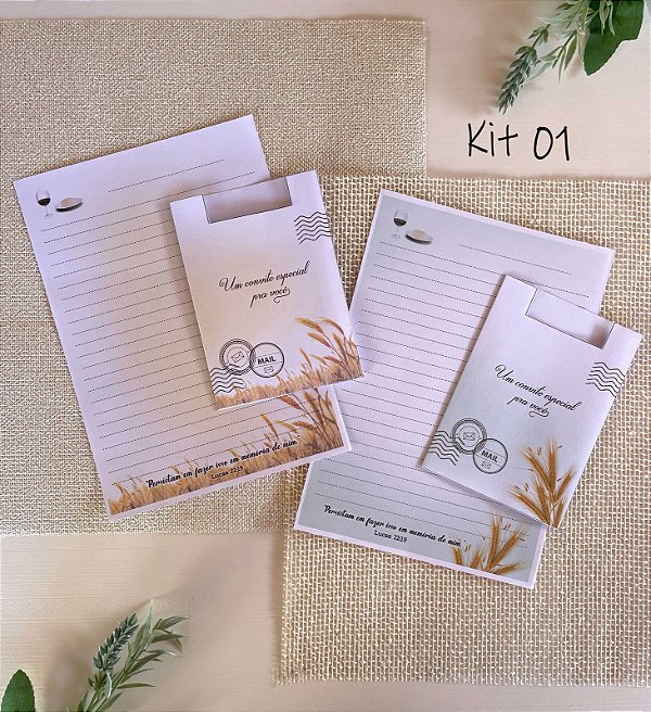 Kit Bloco Papel de carta + Envelopes Celebração