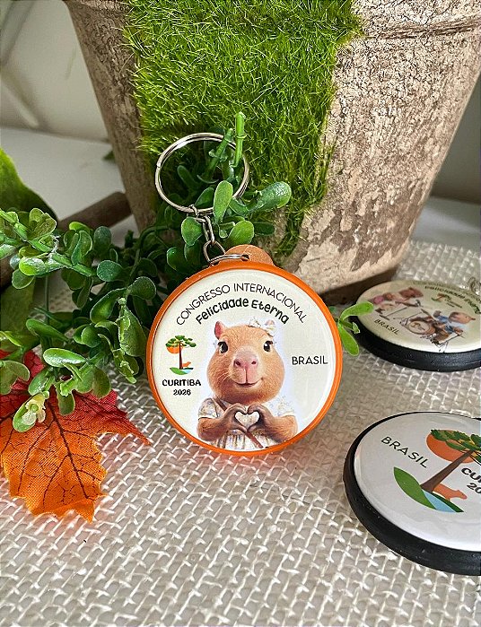 Pack com 15 chaveiros dupla face Congresso Curitiba 2026