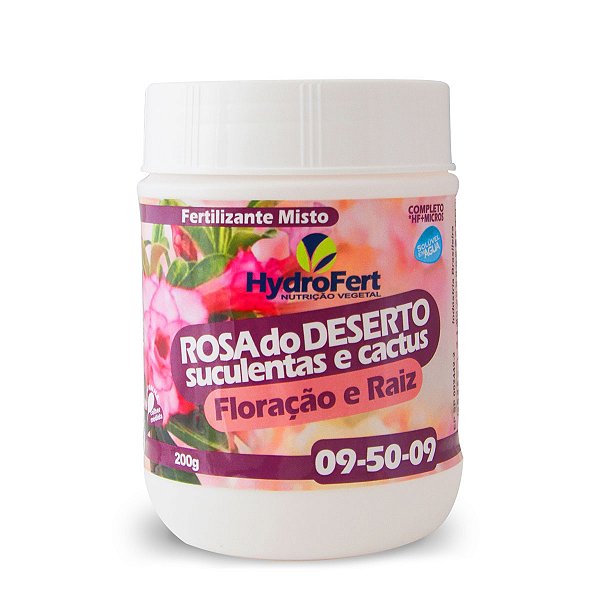 Fertilizante NPK  Rosa do Deserto, Cactos e Suculentas -  FLORAÇÃO 200g