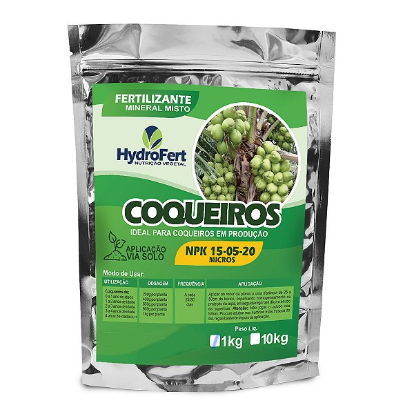 Fertilizante Coqueiros Alta Produção NPK 15-05-20 Micros