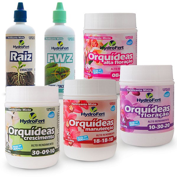 Fertilizantes NPK para Orquídea - KIT COMPLETO - 6 produtos para todas as fases da planta.