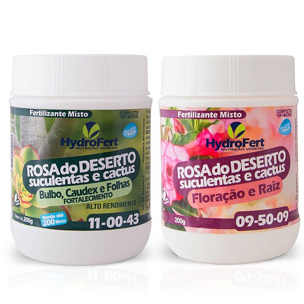 Kit Fertilizantes Rosa do Deserto, Suculentas e Cactos - Hydrofert