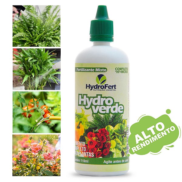Adubo Líquido para Samambaias, folhagens, jardins, frutíferas e hortaliças Hydroverde - Hydrofert - 110ml
