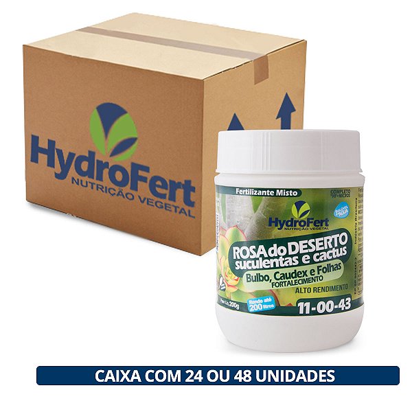 Fertilizante Rosas do Deserto Bulbos Caudex e Folhas Hydrofert - Caixa Com 24 ou 48 Unidades