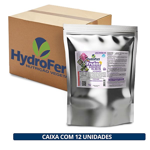 Fertilizante Frutos Pré-Florada 15-30-15 Hydrofert - Caixa com 12 Unidades