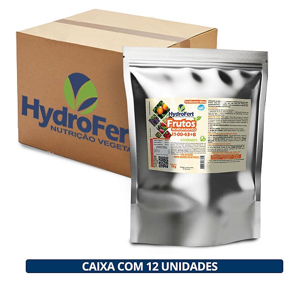 Fertilizante Frutos Acabamento 11-00-43 Hydrofert - Caixa com 12 Unidades