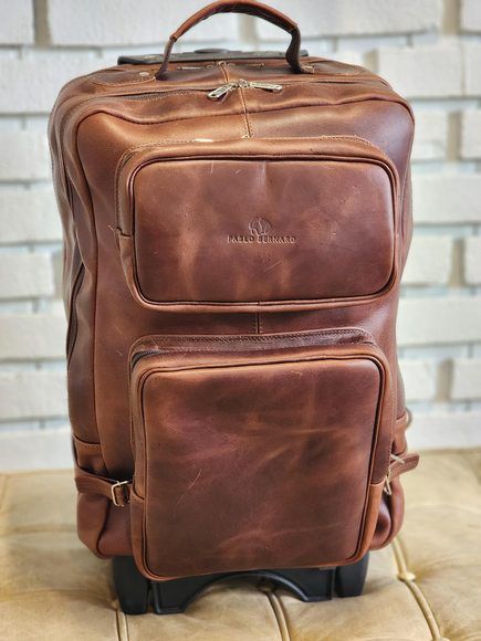Mochila Masculina Couro Rodinhas