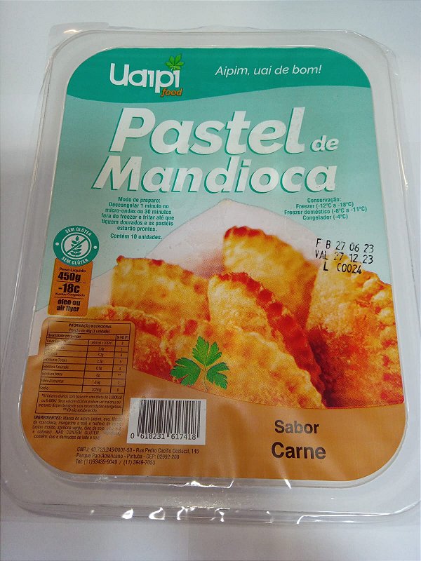 Pastel de Mandioca recheio de Carne - Sem Glúten 450 g