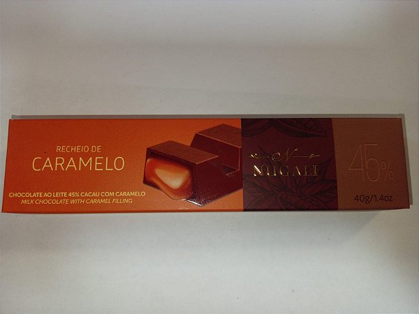Chocolate Nugali Recheio de caramelo 45% cacau.