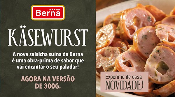 Kasewurst -  Salsicha com recheio de queijo provolone e mussarela