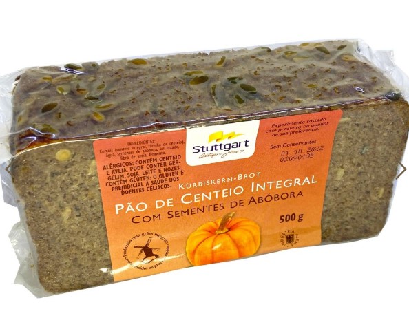Pão de Centeio Integral com Semente de Abóbora - 500g Stuttgart
