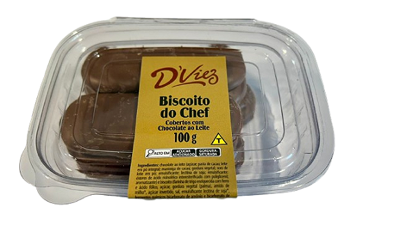 BISCOITO DO CHEF - COBERTO DE CHOCOLATE AO LEITE ( D´VIEZ) - 100g