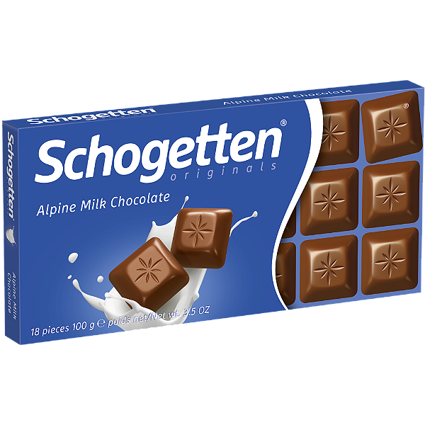 BARRA DE CHOCOLATE AO LEITE IMPORTADO (SCHOGETTEN) - 100G ⭐