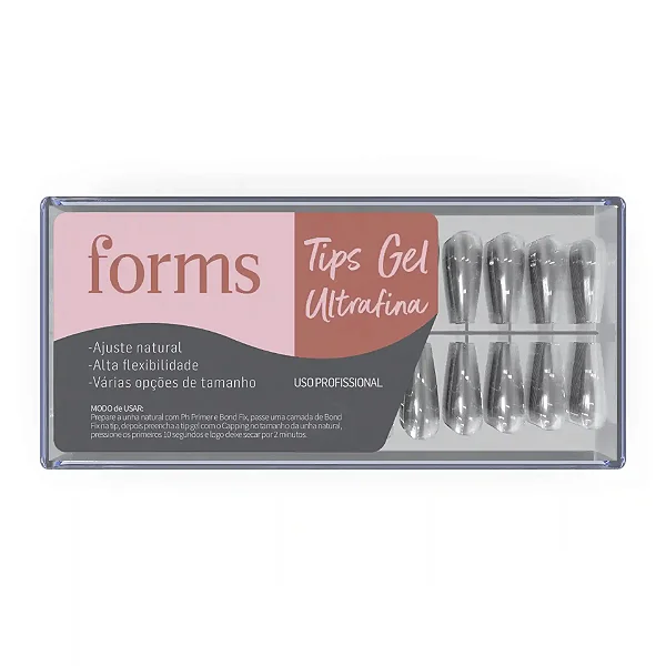Tips Gel X Bailarina Transparente c/130 Unidades Forms