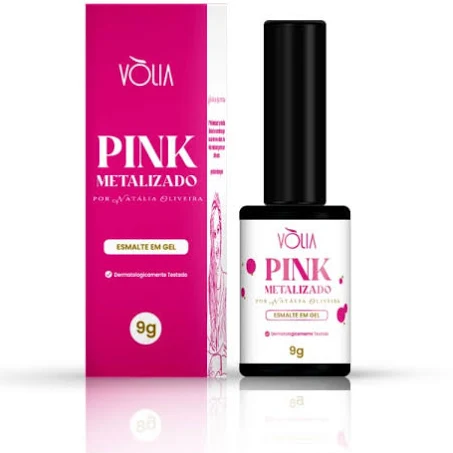 Esmalte em Gel Pink Metalizado 9g Vólia