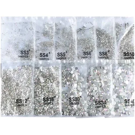 Pedrinhas Crystal SS2/SS3/SS4/SS5/SS6 - 1440unidades
