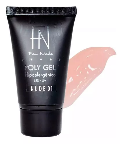 Poly Gel Hipoalergênico 30g Nude 01 Fan Nails