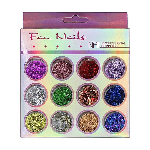Kit 12 Folha de Ouro Picotada / Cores Sortidas