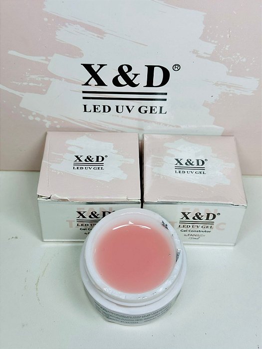 Gel Construtor light Pink X&D Fan&Co 15g c/ ANVISA