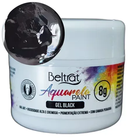 Gel Paint Aquarela 8g Preto Beltrat