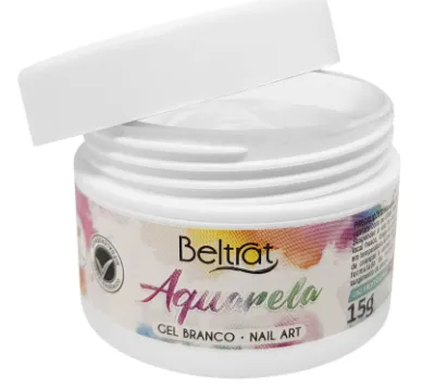 Gel Paint Aquarela 15g Branco Nail Art Beltrat