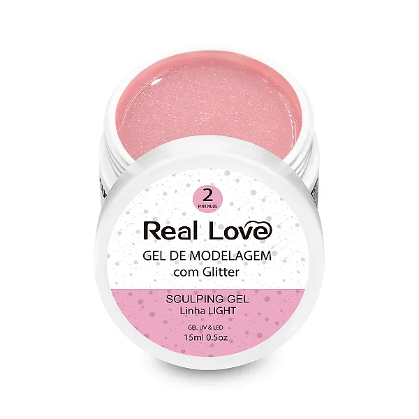 Gel Sculpting Nº 02 Pink Nude c/ Glitter 15ml - Real Love